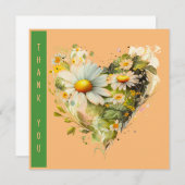 Whimsical Daisy Waterverf Bloemkrans Dank u (Voorkant / Achterkant)