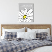 Whimsical Daisy Yellow en Grey Kinder Room Canvas Afdruk (Insitu (Slaapkamer))