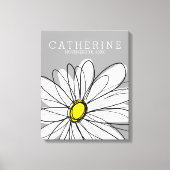 Whimsical Daisy Yellow en Grey Kinder Room Canvas Afdruk (Voorkant)