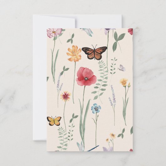 Whimsical Daisy Yellow Wildflower Liefde en Bedank Bedankkaart (Achterkant)