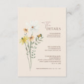Whimsical Daisy Yellow Wildflowers Details Informatiekaartje (Voorkant)