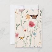 Whimsical Daisy Yellow Wildflowers Wedding RSVP Kaartje (Achterkant)