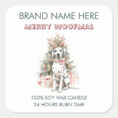 Whimsical Dalmatian Dog Christmas Labels (Voorkant)