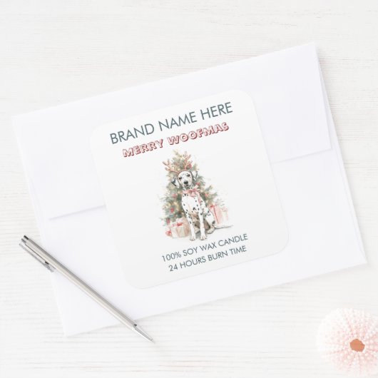 Whimsical Dalmatian Dog Christmas Labels (Envelop)
