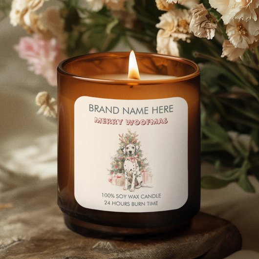 Whimsical Dalmatian Dog Christmas Labels