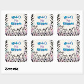 Whimsical Dalmatian Puppies Birthday Personalized Vierkante Sticker (Vel)