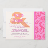 Whimsical Damask Photo Wedding Invitation Kaart (Achterkant)