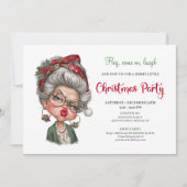 Whimsical dame humor kerst vakantie uitnodiging (Voorkant)