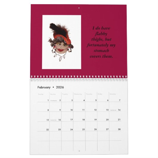 Whimsical-dames Kalender (Feb 2026)