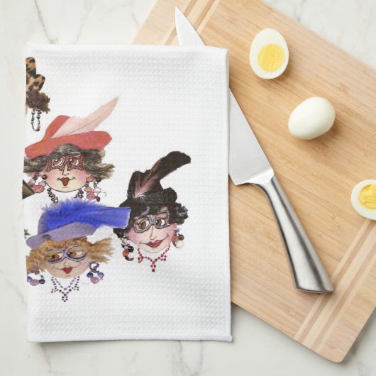 Whimsical Dames Keuken Handdoek (Quarter Fold)