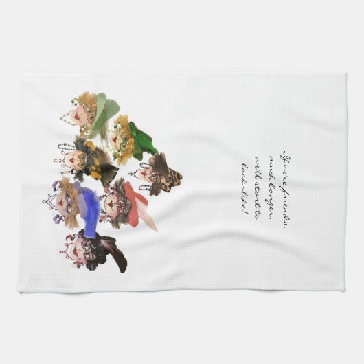 Whimsical Dames Keuken Handdoek (Horizontaal)