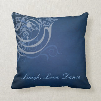 Whimsical Dance Blue Scroll Blue Mojo Pillow Kussen