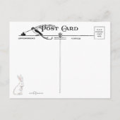 Whimsical  Dancing Easter Bunnies and Child Briefkaart (Achterkant)