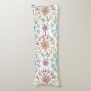 Whimsical Dandelion Breeze – Pastel Botanical Lichaamskussen