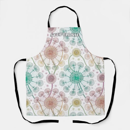 Whimsical Dandelion Breeze – Pastel Botanical Schort (Voorkant)