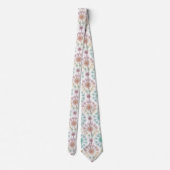 Whimsical Dandelion Breeze – Pastel Botanical Stropdas (Achterkant)