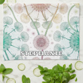 Whimsical Dandelion Breeze – Pastel Botanical Theedoek (Gevouwen)