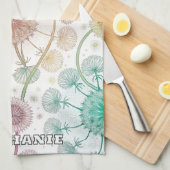 Whimsical Dandelion Breeze – Pastel Botanical Theedoek (Quarter Fold)