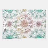Whimsical Dandelion Breeze – Pastel Botanical Theedoek (Horizontaal)