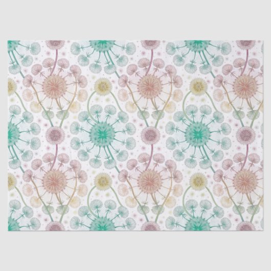 Whimsical Dandelion Breeze – Pastel Botanical Tissuepapier (Voorkant)