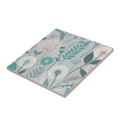 Whimsical Dandelion & Floral Folk Art Naadloos (2) Tegeltje (Zijkant)