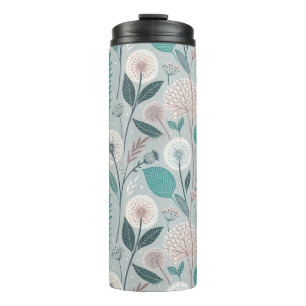 Whimsical Dandelion & Floral Folk Art Naadloos (2) Thermosbeker