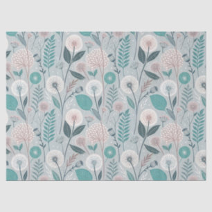 Whimsical Dandelion & Floral Folk Art Naadloos (2) Tissuepapier