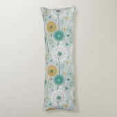 Whimsical Dandelion - Geel, Wit & Blauwgroen Lichaamskussen (Achterkant (Verticaal))
