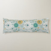 Whimsical Dandelion - Geel, Wit & Blauwgroen Lichaamskussen (Voorkant)