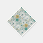 Whimsical Dandelion - Geel, Wit & Blauwgroen Servet (Hoek)