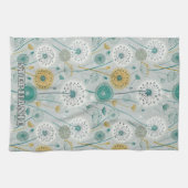 Whimsical Dandelion - Geel, Wit & Blauwgroen Theedoek (Horizontaal)