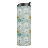 Whimsical Dandelion - Geel, Wit & Blauwgroen Thermosbeker (Gedraaid links)