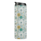 Whimsical Dandelion - Geel, Wit & Blauwgroen Thermosbeker (Geroteerd rechts)