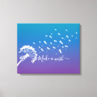 Whimsical Dandelion Make a Wish Blue Paars Ombre