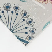 Whimsical Dandelion - Rood, Geel, Wit & Blauwgroen Fleece Deken (Hoek)