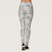 Whimsical Dandelion - Rood, Geel, Wit & Blauwgroen Leggings (Achterkant)