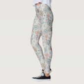 Whimsical Dandelion - Rood, Geel, Wit & Blauwgroen Leggings (Links)