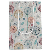Whimsical Dandelion - Rood, Geel, Wit & Blauwgroen Medium Cadeauzakje (Achterkant)
