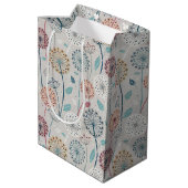 Whimsical Dandelion - Rood, Geel, Wit & Blauwgroen Medium Cadeauzakje (Achterkant Gekanteld)