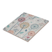 Whimsical Dandelion - Rood, Geel, Wit & Blauwgroen Tegeltje (Zijkant)