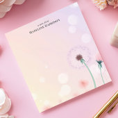 Whimsical Dandelion Wish Persoonlijke naam Notitieblok