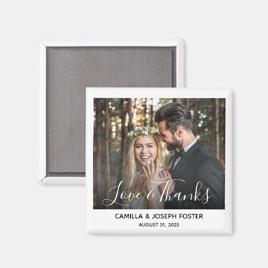 Whimsical Dank u bruiloft foto Keepsake Magneet (Voorkant / Achterkant)