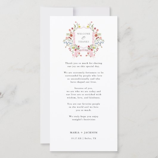 Whimsical dank u welkom en Bedankt plaats kaarten (Voorkant)