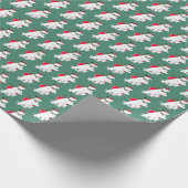 Whimsical Dansende Polar Beer kerstinpakken Cadeaupapier (Hoek)