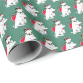 Whimsical Dansende Polar Beer kerstinpakken Cadeaupapier (Rol Hoek)