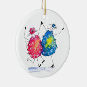 Whimsical Dansende Sheep Keramisch Ornament (Rechts)