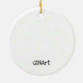 Whimsical Dansende Sheep Keramisch Ornament (Achterkant)