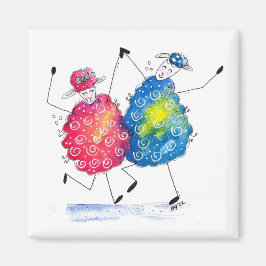 Whimsical Dansende Sheep Magneet