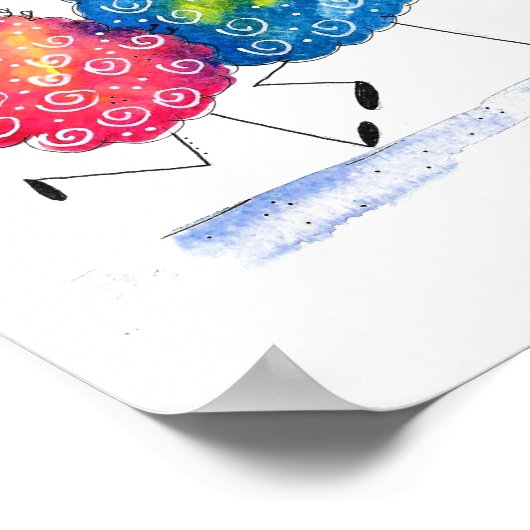 Whimsical Dansende Sheep Poster (Hoek)