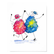 Whimsical Dansende Sheep